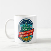 アウトドア・クリスマス・アドベンチャークラブ デザイン コーヒーマグカップ (左)
