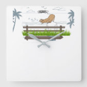 アウトドア スクエア壁時計 (正面)