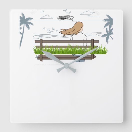 アウトドア スクエア壁時計 (正面)