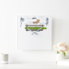 アウトドア スクエア壁時計