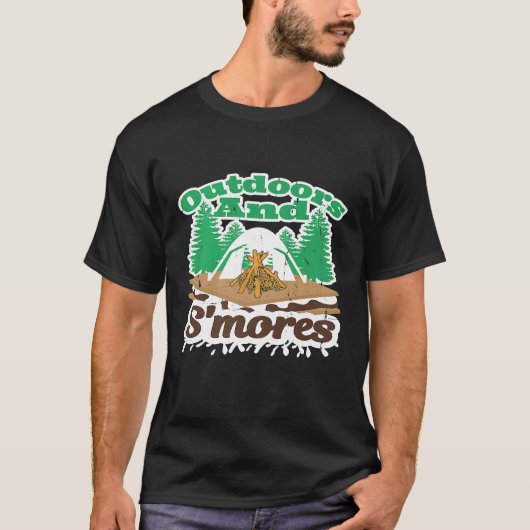 アウトドア&スモークスカウトキャンプキャンパー Tシャツ (正面)