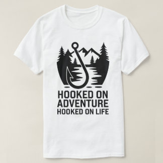 アウトドア・ワイルダネス・フィッシングフック・アドベンチャー・グラフィック Tシャツ