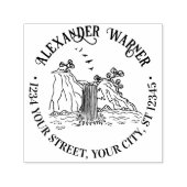 アウトドア：山の滝の名前Retアドレス セルフインキングスタンプ (デザイン)