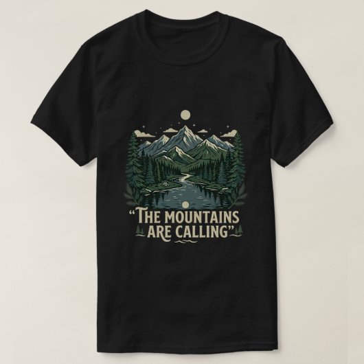 アウトドア 自然 森 木 山 ハイキング Tシャツ (デザイン正面)