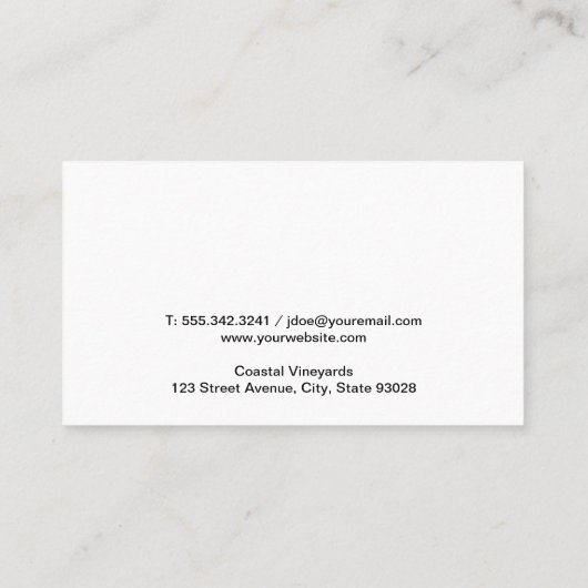 アウトドア | Glass of Red Wine 名刺 (裏面)