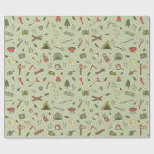 アウトドリーアドベンチャーウッドランドワイルドネスパターン ラッピングペーパー (フラット)