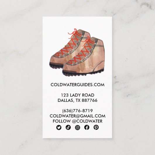 アウトドリーキャンプハイキング冒険ソーシャルアイコンを探索 名刺 (裏面)