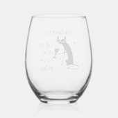 アウトドリーパティオワイン引用文with Cat ステムなしワイングラス (裏面)