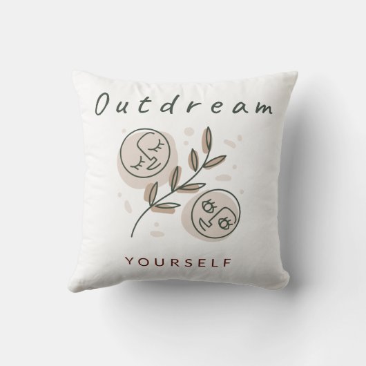 アウトドリームユーやる気を起こさせる引用文2顔 クッション (裏面)