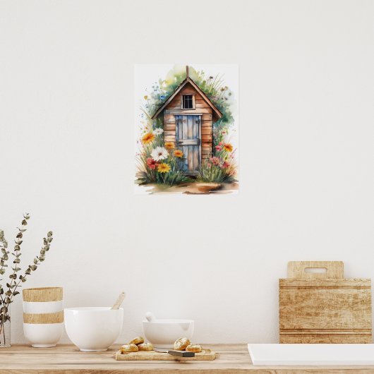 アウトハウスウォーターカラー4 ポスター (キッチン)