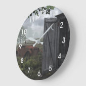 アウトハウス及び錆付き車時計 ラージ壁時計 (傾斜)