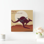 アウトバックカンガルー スクエア壁時計 (ホーム)