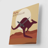 アウトバックカンガルー スクエア壁時計 (傾斜)