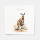 アウトバックワンダラー：水の色カンガルーカスタム スタンダードカクテルナプキン (正面)