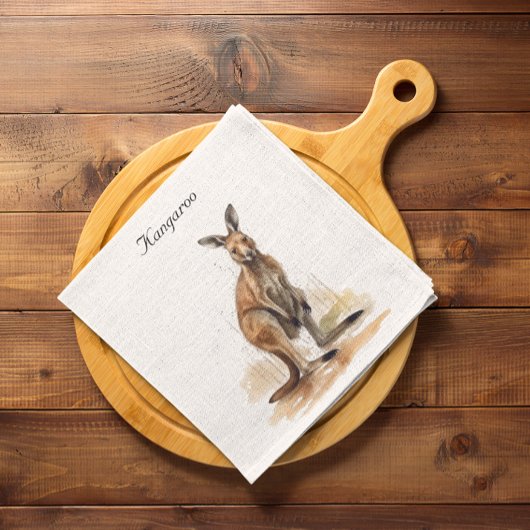 アウトバックワンダラー：水の色カンガルーカスタム スタンダードカクテルナプキン