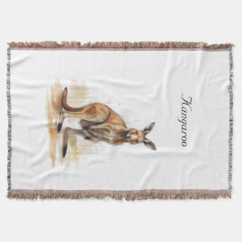 アウトバックワンダラー：水の色カンガルーカスタム スローブランケット