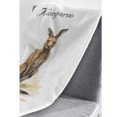 アウトバックワンダラー:水の色カンガルーカスタム フリースブランケット