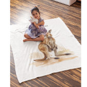 アウトバックワンダラー:水の色カンガルーカスタム フリースブランケット