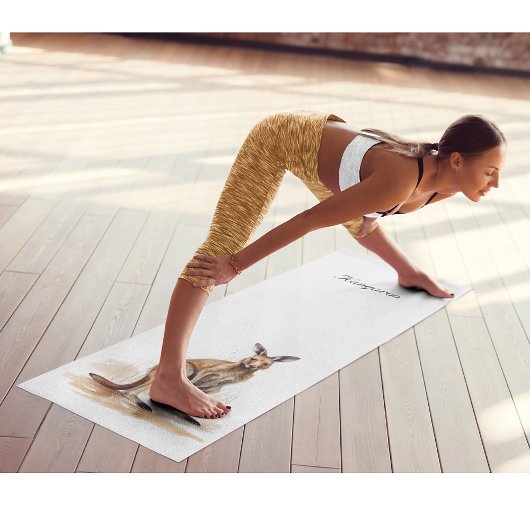 アウトバックワンダラー：水の色カンガルーカスタム ヨガマット