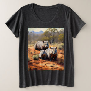 アウトバック・トリオ:ウォンバット・ワンドラーズ、 プラスサイズTシャツ