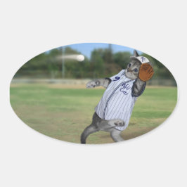 アウトフィールドのキャッチャー！ 楕円形シール