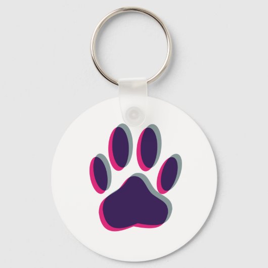 アウトフォーフォーカス犬のポープリント キーホルダー (正面)