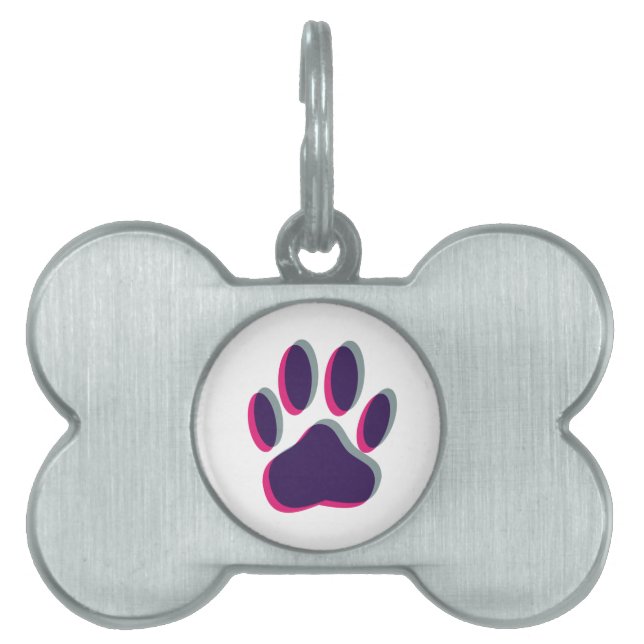 アウトフォーフォーカス犬のポープリント ペットネームタグ (正面)