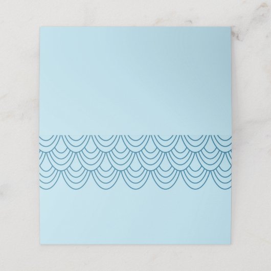 アウトライエレガントンスタイリッシュの青い幾何学的 プレイスカード (外部開封)