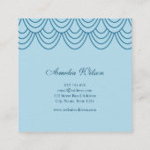 アウトライスタイリッシュンの青い幾何学的パターン スクエア名刺 (裏面)