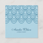 アウトライスタイリッシュンの青い幾何学的パターン スクエア名刺 (正面)