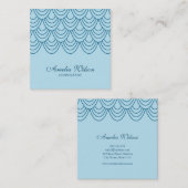 アウトライスタイリッシュンの青い幾何学的パターン スクエア名刺 (正面/裏面)