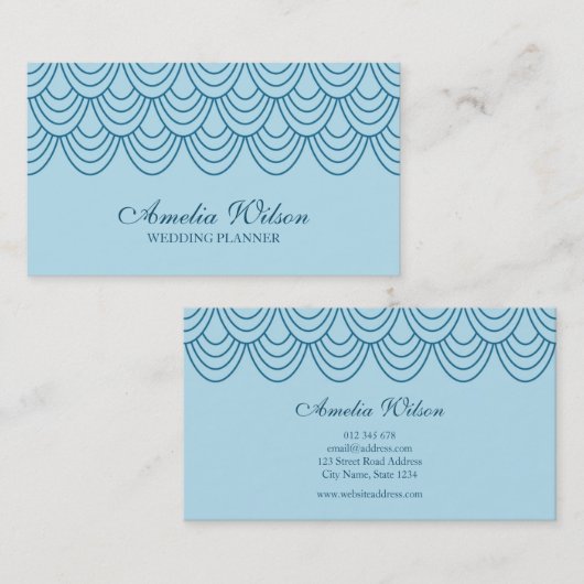 アウトライスタイリッシュンの青い幾何学的パターン 名刺 (正面/裏面)