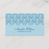 アウトライスタイリッシュンの青い幾何学的パターン 名刺 (正面)