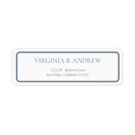 アウトラインが青いミニマル住所 シール