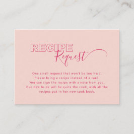 アウトラインはっきりしたタイプ文字ブライダルレシピ要求カード 名刺