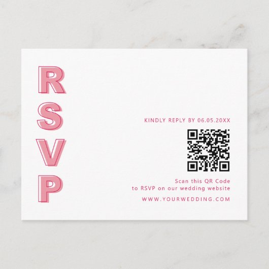 アウトラインはっきりしたタイプRSVPバーコードエンクロージャポストカード ポストカード (正面)