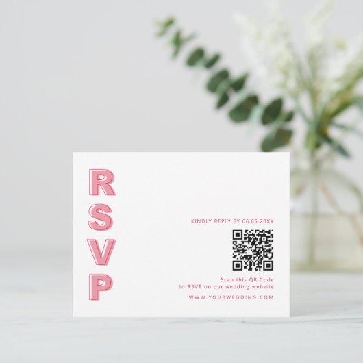 アウトラインはっきりしたタイプRSVPバーコードエンクロージャポストカード ポストカード (スタンド正面)