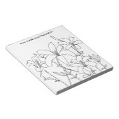 アウトラインスケッチユリ花カラーリングノートパッド ノートパッド (アングル)