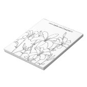 アウトラインスケッチユリ花カラーリングノートパッド ノートパッド (回転)