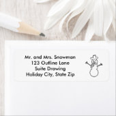 アウトラインスケッチ雪だるま住所 シール (インサイチュ)