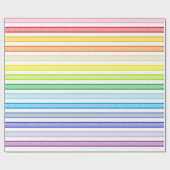 アウトラインストライプドスペクトラムレインボー ラッピングペーパー (フラット)