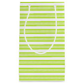 アウトラインストライプドライムグリーン スモールペーパーバッグ (正面)