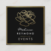 アウトラインバラ花、イベントフローラ スクエア名刺 (正面)