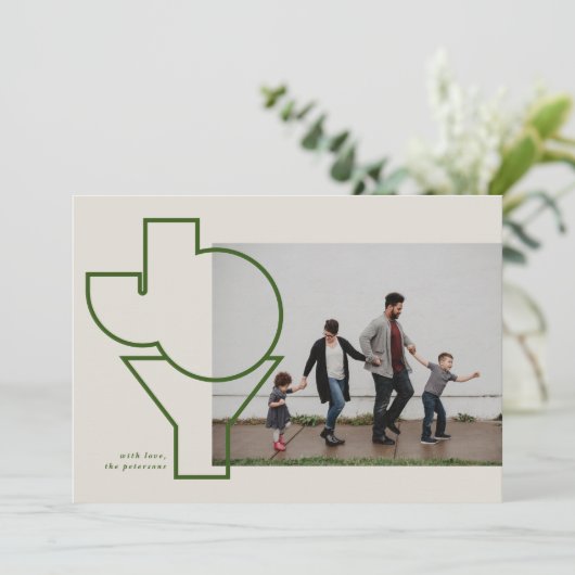 アウトライン付きジョイフラットホリデーカード シーズンカード (スタンド正面)