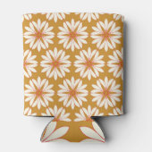 アウトライン付きフローラグリッド：金ゴールド、赤、アイボリー 缶クーラー (裏面)