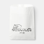 アウトライン付き白黒トレインアップシェリンの有利なバッグ フェイバーバッグ (正面)