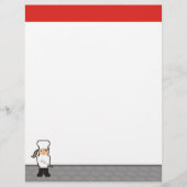 アウトライン女の子シェフウィスクメニューレシピレターヘッド (正面)