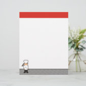 アウトライン女の子シェフウィスクメニューレシピレターヘッド (スタンド正面)