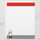 アウトライン女の子シェフウィスクメニューレシピレターヘッド (正面/裏面)