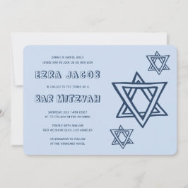 アウトライン文字STAR OF DAVIDカスタムバー(ユダヤ教の)バル・ミツバー 招待状